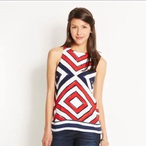 Vineyard Vines Geometric Print Sleeveless Blouse